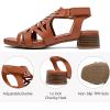imageWomens Low Heels Block Chunky Heeled Sandals Prom Summer Causal Dressy Ankle Strap Short Shoes Beach Sandal Comfortable Square Open Toe Stylish for LadiesTan 091