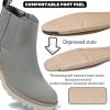 imageWomens Ankle Boots Comfortable Chunky Heel Chelsea Style Boot with Side Zipper Casual ampamp StylishGrey Pu 007