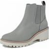 imageWomens Ankle Boots Comfortable Chunky Heel Chelsea Style Boot with Side Zipper Casual ampamp StylishGrey Pu 007