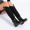 imageWomens Heeled Knee High Boots Chunky Block Heel Casual Slouchy Boot Comfortable Round Toe Fall Winter Fashion Long Boots for WomenBlack Mf 266