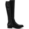 imageWomens Knee High Boots  Comfortable Wide Calf Side Zipper Riding Shoes Round Toe Buckle Casual Winter Boots for WomenBlack Pu 281