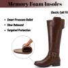 imageWomens Knee High Boots  Comfortable Wide Calf Side Zipper Riding Shoes Round Toe Buckle Casual Winter Boots for WomenBrown Pu 281