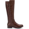 imageWomens Knee High Boots  Comfortable Wide Calf Side Zipper Riding Shoes Round Toe Buckle Casual Winter Boots for WomenBrown Pu 281