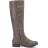 imageWomens Knee High Boots Classic Comfort Riding Combat Boot Round Toe Side Zipper Long Tall Fall Winter Boots for WomenDark Grey Pu 305