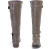 imageWomens Knee High Boots Classic Comfort Riding Combat Boot Round Toe Side Zipper Long Tall Fall Winter Boots for WomenDark Grey Pu 305