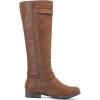 imageWomens Knee High Boots Classic Comfort Riding Combat Boot Round Toe Side Zipper Long Tall Fall Winter Boots for WomenTan Pu 305
