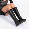 imageWomens Knee High Boots Comfort Casual Flat Riding Combat Long Boots Low Heeled Winter Fall Fashion Dressy Tall Boots for WomenBlack Pu 972