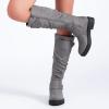 imageWomens Slouchy Knee High Boots  Comfortable Platform Flat Tall Boot Stylish Round Toe Side Zipper Winter Casual Boots for WomenGrey Mf 261