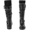 imageWomens Slouchy Knee High Boots Low Heel Comfort Round Toe Tall Calf Flat Riding Combat Boots for WomenBlack Lpu 964 New