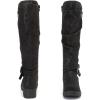 imageWomens Slouchy Knee High Boots Low Heel Comfort Round Toe Tall Calf Flat Riding Combat Boots for WomenBlack Pu 005