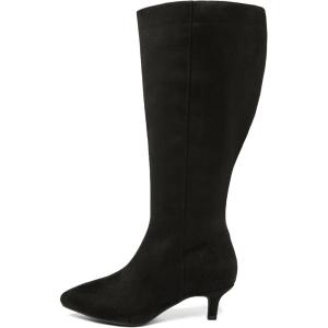 imageWomens Extra Wide Calf Knee High Boots Stiletto Heeled True Wide Width Plus Size KneeHigh Boot Comfort Pointed Toe Tall Long Boots for WomenBlack Mf 371