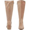 imageWomens Extra Wide Calf Knee High Boots True Wide Width Chunky Heeled Boot Comfortable Plus Size Tall Long Gogo Boots for WomenBeige Mf 370