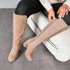 imageWomens Extra Wide Calf Knee High Boots True Wide Width Chunky Heeled Boot Comfortable Plus Size Tall Long Gogo Boots for WomenBeige Mf 370