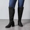 imageWomens Extra Wide Calf Knee High Boots True Wide Width Chunky Heeled Boot Comfortable Plus Size Tall Long Gogo Boots for WomenBlack Mf 370