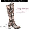 imageWomens Extra Wide Calf Knee High Boots True Wide Width Chunky Heeled Boot Comfortable Plus Size Tall Long Gogo Boots for WomenPaisley Mf 370