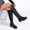 imageWomens Knee High Boots Fashion Flat Long Tall Lengthened Boot Shafts Low Heeled Winter Fall Casual Boots for WomenBlack Pu 979