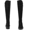imageWomens Knee High Boots Fashion Flat Long Tall Lengthened Boot Shafts Low Heeled Winter Fall Casual Boots for WomenBlack Pu 979