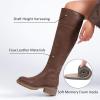 imageWomens Knee High Boots Fashion Flat Long Tall Lengthened Boot Shafts Low Heeled Winter Fall Casual Boots for WomenTp Pu 979