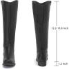 imageWomens Knee High Boots Stylish Comfort Round Toe Tall Riding Combat Boot Classic Fashion Fall Winter Boots for WomenBlack Pu 909
