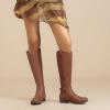 imageWomens Knee High Boots Stylish Comfort Round Toe Tall Riding Combat Boot Classic Fashion Fall Winter Boots for WomenTaupe Pu 909