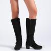 imageWomens Knee High Boots with Chunky Heel Pointed Toe Comfortable and Fashionable for Fall and Winter Wear for WomenBlack Mf 304