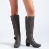 imageWomens Knee High Boots with Chunky Heel Pointed Toe Comfortable and Fashionable for Fall and Winter Wear for WomenGrey Lpu 303
