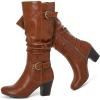 imageWomens Slouchy Knee High Boots with Chunky Heel Pointed Toe Comfortable and Fashionable Fall Winter Boots for WomenBrown Lpu 301