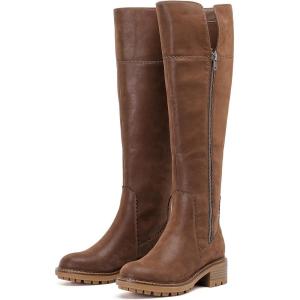 imageWomens Knee High Boots Fashion Flat Long Tall Lengthened Boot Shafts Low Heeled Winter Fall Casual Boots for WomenTp Pu 979