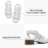 imageWomens Chunky Heeled Sandals  Block Low Heels Summer Ankle Strappy Square Open Toe Dressy Wedding Sandals for WomenBeige 091