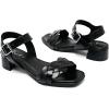 imageWomens Chunky Heeled Sandals  Block Low Heels Summer Ankle Strappy Square Open Toe Dressy Wedding Sandals for WomenBlack 087