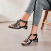 imageWomens Chunky Heeled Sandals  Block Low Heels Summer Ankle Strappy Square Open Toe Dressy Wedding Sandals for WomenBlack 090