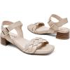 imageWomens Chunky Heeled Sandals  Block Low Heels Summer Ankle Strappy Square Open Toe Dressy Wedding Sandals for WomenTan 087