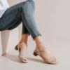 imageWomens Chunky Heeled Sandals  Block Low Heels Summer Ankle Strappy Square Open Toe Dressy Wedding Sandals for WomenTan 087