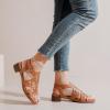 imageWomens Chunky Heeled Sandals  Block Low Heels Summer Ankle Strappy Square Open Toe Dressy Wedding Sandals for WomenTan 091