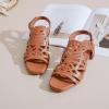 imageWomens Chunky Heeled Sandals  Block Low Heels Summer Ankle Strappy Square Open Toe Dressy Wedding Sandals for WomenTan 091