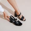 imageWomens Chunky Heeled Sandals  Square Open Toe Ankle Strappy Dressy Pump Heels Wedding Party Shoes for WomenBlack 084