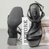 imageWomens Chunky Heeled Sandals  Square Open Toe Ankle Strappy Dressy Pump Heels Wedding Party Shoes for WomenBlack 092