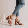 imageWomens Chunky Heeled Sandals  Square Open Toe Ankle Strappy Dressy Pump Heels Wedding Party Shoes for WomenBrown 084