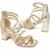 imageWomens Chunky Heeled Sandals  Square Open Toe Ankle Strappy Dressy Pump Heels Wedding Party Shoes for WomenGold 094