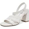imageWomens Chunky Heeled Sandals  Square Open Toe Ankle Strappy Dressy Pump Heels Wedding Party Shoes for WomenWhite 084