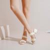 imageWomens Heels Braided Heeled Sandals Squear Open Toe Slides Sandals Slip on Chunky Heel Sandals Dressy Summer Shoes for WomenBeige 085