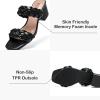 imageWomens Heels Braided Heeled Sandals Squear Open Toe Slides Sandals Slip on Chunky Heel Sandals Dressy Summer Shoes for WomenBlack 085