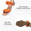 imageWomens Heels Braided Heeled Sandals Squear Open Toe Slides Sandals Slip on Chunky Heel Sandals Dressy Summer Shoes for WomenOrange 085