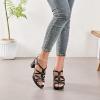 imageWomens Platform Heels Chunky Heeled Sandals Ankle Strappy Round Open Toe Dressy Shoes Wedding Party High Pump Heels for WomenBlack 093