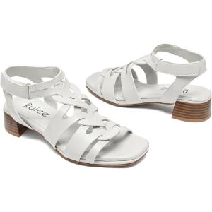 imageWomens Chunky Heeled Sandals  Block Low Heels Summer Ankle Strappy Square Open Toe Dressy Wedding Sandals for WomenBeige 090