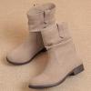 imageWomens Ankle Boots  Slouchy Fashion Low Calf Flat Booties Comfortable Round Toe Fall Winter Casual Short Boots for WomenBeige Mf 974