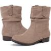 imageWomens Ankle Boots  Slouchy Fashion Low Calf Flat Booties Comfortable Round Toe Fall Winter Casual Short Boots for WomenBeige Mf 974