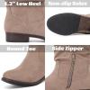 imageWomens Ankle Boots  Slouchy Fashion Low Calf Flat Booties Comfortable Round Toe Fall Winter Casual Short Boots for WomenBeige Mf 974