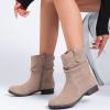 imageWomens Ankle Boots  Slouchy Fashion Low Calf Flat Booties Comfortable Round Toe Fall Winter Casual Short Boots for WomenBeige Mf 974