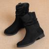 imageWomens Ankle Boots  Slouchy Fashion Low Calf Flat Booties Comfortable Round Toe Fall Winter Casual Short Boots for WomenBlack Mf 974